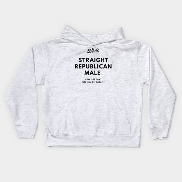White Straight Republican, Male Kids Hoodie by 29 hour design